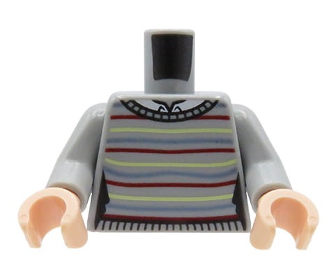 Accéder au produit Torse de figurine LEGO - pull rayé gris