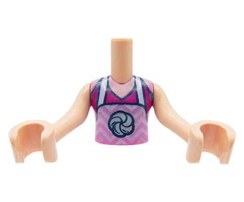 Accéder au produit Mini-torse de poupée LEGO Friends - haut magenta avec tablier rose