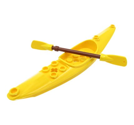 LEGO kajak w kolorze żółtym z wiosłem