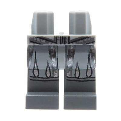 LEGO minifig legs - light bluish gray pants with silver print.
