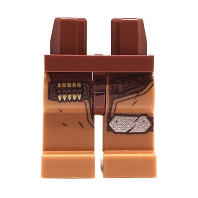 Accéder au produit Jambes de figurine LEGO - pantalon marron, ceinture à pistolet avec balles