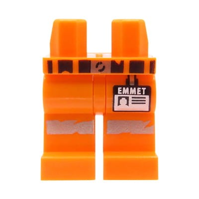 Accéder au produit Jambes de figurine LEGO - pantalon orange avec ceinture et carte d'identité
