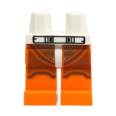 Go to product LEGO minifigure legs - orange pants with white belt 