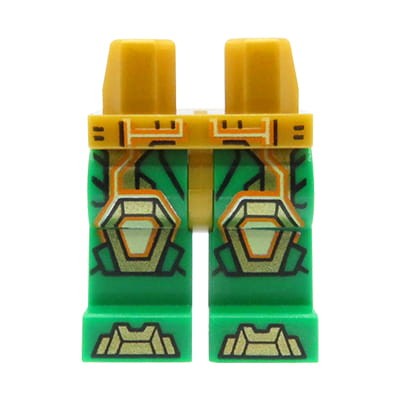 Go to product LEGO minifigure legs - green pants with print / armor