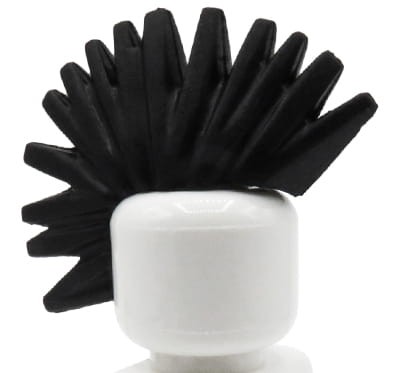 LEGO minifigure hair - black, mohawk