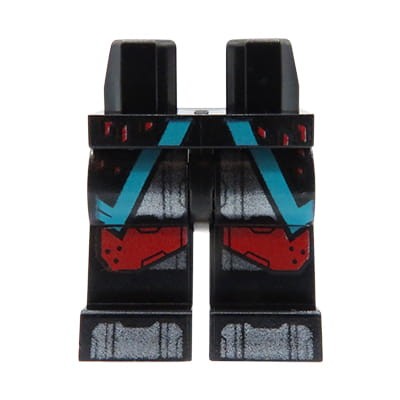 LEGO minifig legs - black pants, print