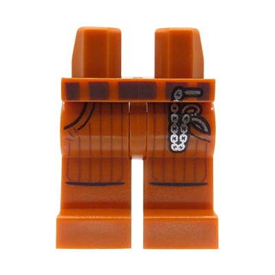 LEGO minifigure legs - dark orange pants, watch on chain