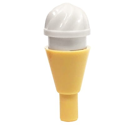 LEGO milk ice cream in waffle cone