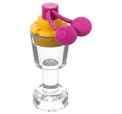 LEGO dessert in a cup / cocktail - with cherries