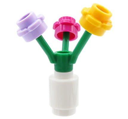 Kwiaty w wazonie - kolorowe - 100% LEGO