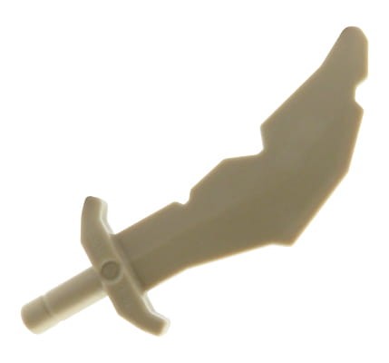 LEGO sword / scimitar with jagged edge - dark tan