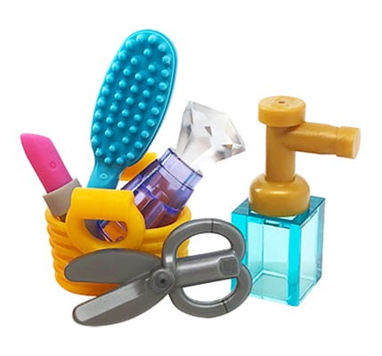 Accéder au produit Coffret cosmétique : panier et accessoires - composé de pièces LEGO