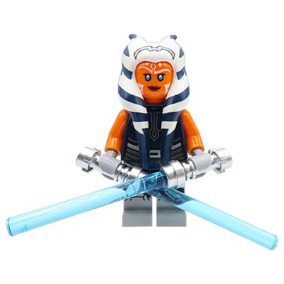 LEGO Star Wars Minifigure - Ahsoka Tano (Adult) - dark blue jumpsuit, two lightsabers