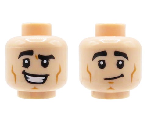 Go to product LEGO minifigure head - man, light nougat, dual sided 