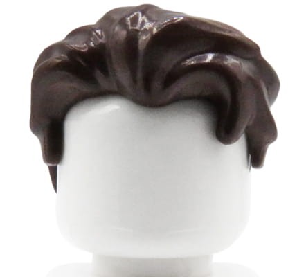 Go to product LEGO minifigure hair - male, dark brown, wavy