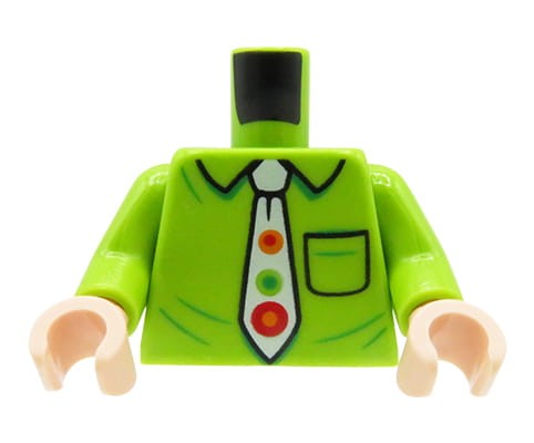 Accéder au produit Torse de figurine LEGO - chemise citron vert avec col et cravate