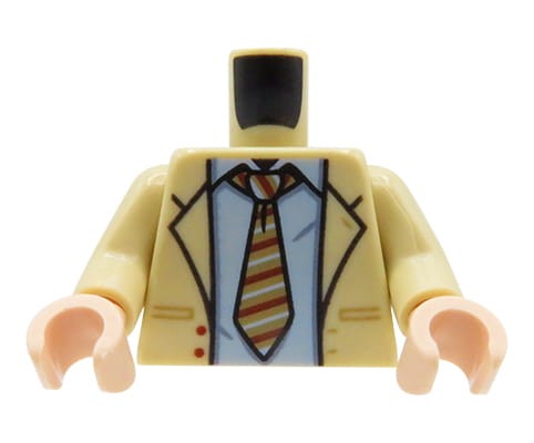Go to product LEGO minifigure torso - beige suit jacket, shirt and tie