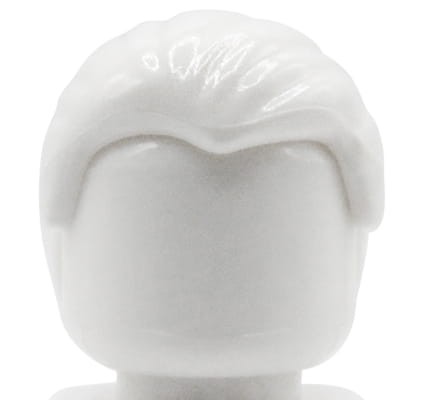 LEGO włosy figurki - męskie, białe, krótkie
