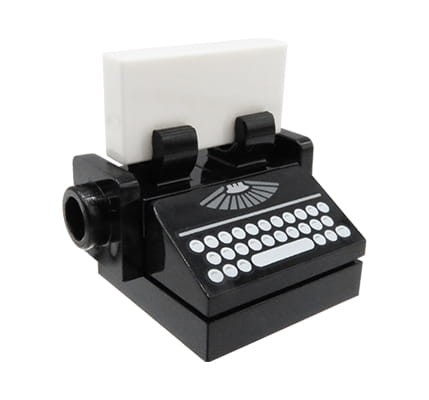 LEGO maszyna do pisania - czarna z kartką