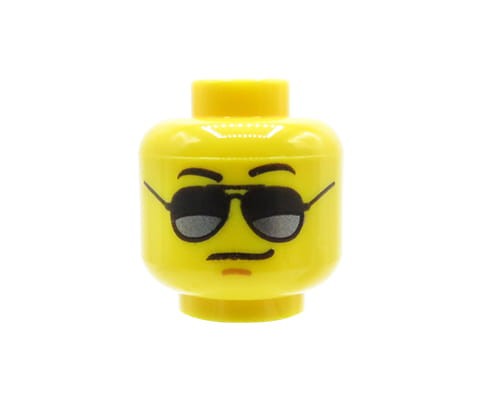 Accéder au produit Tête de figurine LEGO - homme, lunettes de soleil