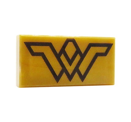 LEGO Wonder Woman logo / sign - gold and black