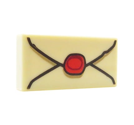 LEGO letter / envelope with seal - tan / beige