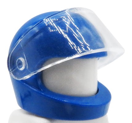 LEGO blue motorcycle helmet with a visor