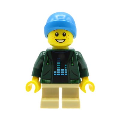 LEGO City Minifigure - Little Boy / Child in a beanie cap and hoodie
LEGO City mini figurka chłopiec / dziecko w bluzie i zimowej czapce