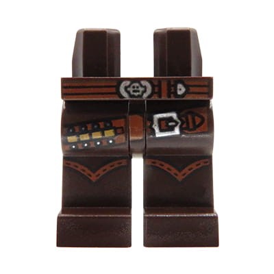Go to product LEGO minifigure legs - brown pants, belt with bullets