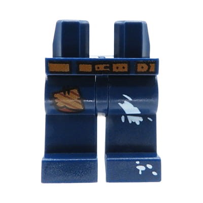 Accéder au produit Jambes de figurine LEGO - pantalon bleu foncé, patch, taches de peinture