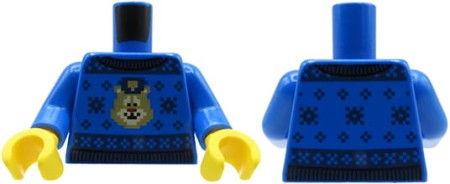 LEGO minifigure torso - blue sweater with bear head