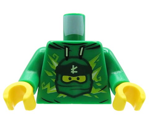 Go to product LEGO minifigure torso - green hoodie with ninja head
