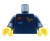 LEGO minifigure torso - pilot / aviator, dark blue jumpsuit / jacket.