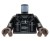 LEGO minifigure torso - black jacket with zippers and snake / dollar print on back, claw necklace, gloves