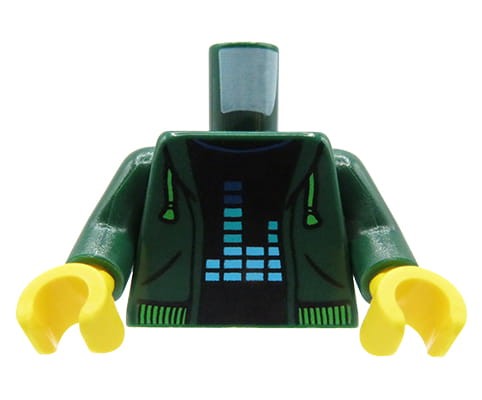 Go to product LEGO minifigure torso - dark green hoodie