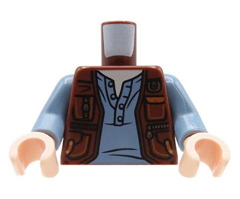 Accéder au produit Torse de figurine LEGO - gilet marron avec poches