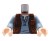 LEGO minifigure torso - brown vest with pockets, sand blue shirt.