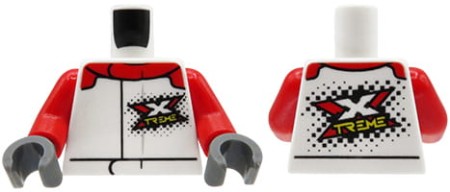 LEGO minifigure torso - sports jacket with XTREME logo
