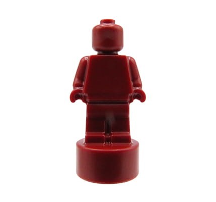 LEGO statuetka / trofeum / figurka - ciemna czerwona