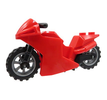 Accéder au produit Moto de sport LEGO - rouge avec roues argentées