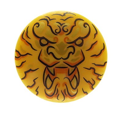 Go to product LEGO Ninjago shield with lion head - perl gold, round