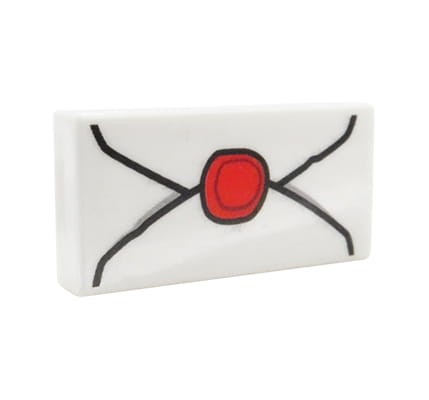 Accéder au produit Lettre / enveloppe LEGO avec sceau - blanche
