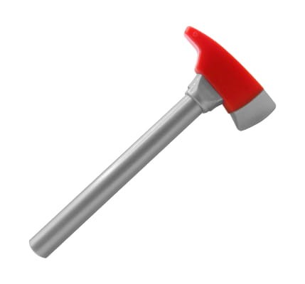 LEGO fire axe - silver and red