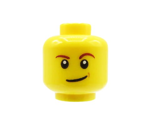 Accéder au produit Tête de figurine LEGO - homme, sourire en coin