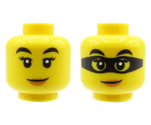 Accéder au produit Tête de figurine LEGO - femme, double face, masque noir