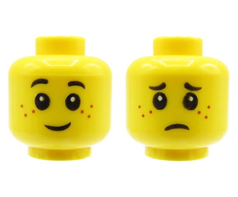 Accéder au produit Tête de figurine LEGO - enfant, taches de rousseur, double face