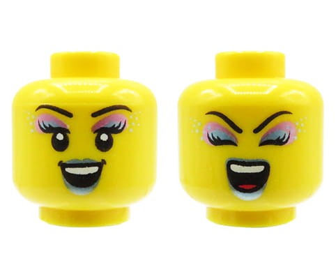 Go to product LEGO minifigure head - woman, dual sided, makeup