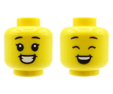 Accéder au produit Tête de figurine LEGO - enfant, double face, grand sourire