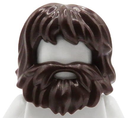 LEGO włosy, broda i wąsy - męskie, ciemne brązowe