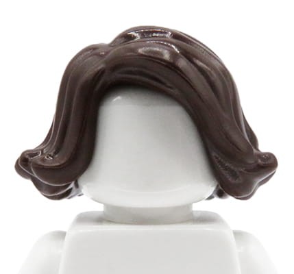 Accéder au produit Cheveux de figurine LEGO - femme, brun foncé, balayés sur le côté